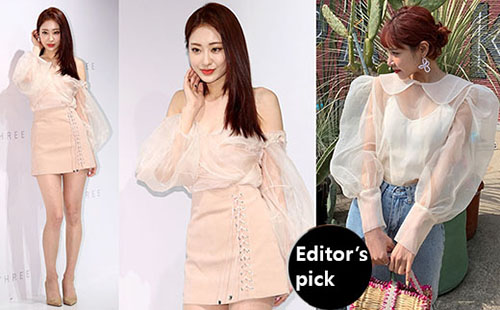 韩国女星示范夏季清新穿搭 甜美迷人(图6)