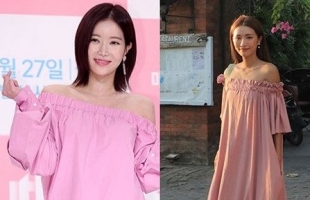 韩国女星示范3种风格的露肩装穿搭